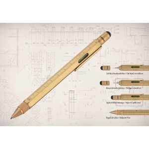 EDC-Multitool Pen fra Troika Construction – Multifunktionel Værktøjspen Antique brass